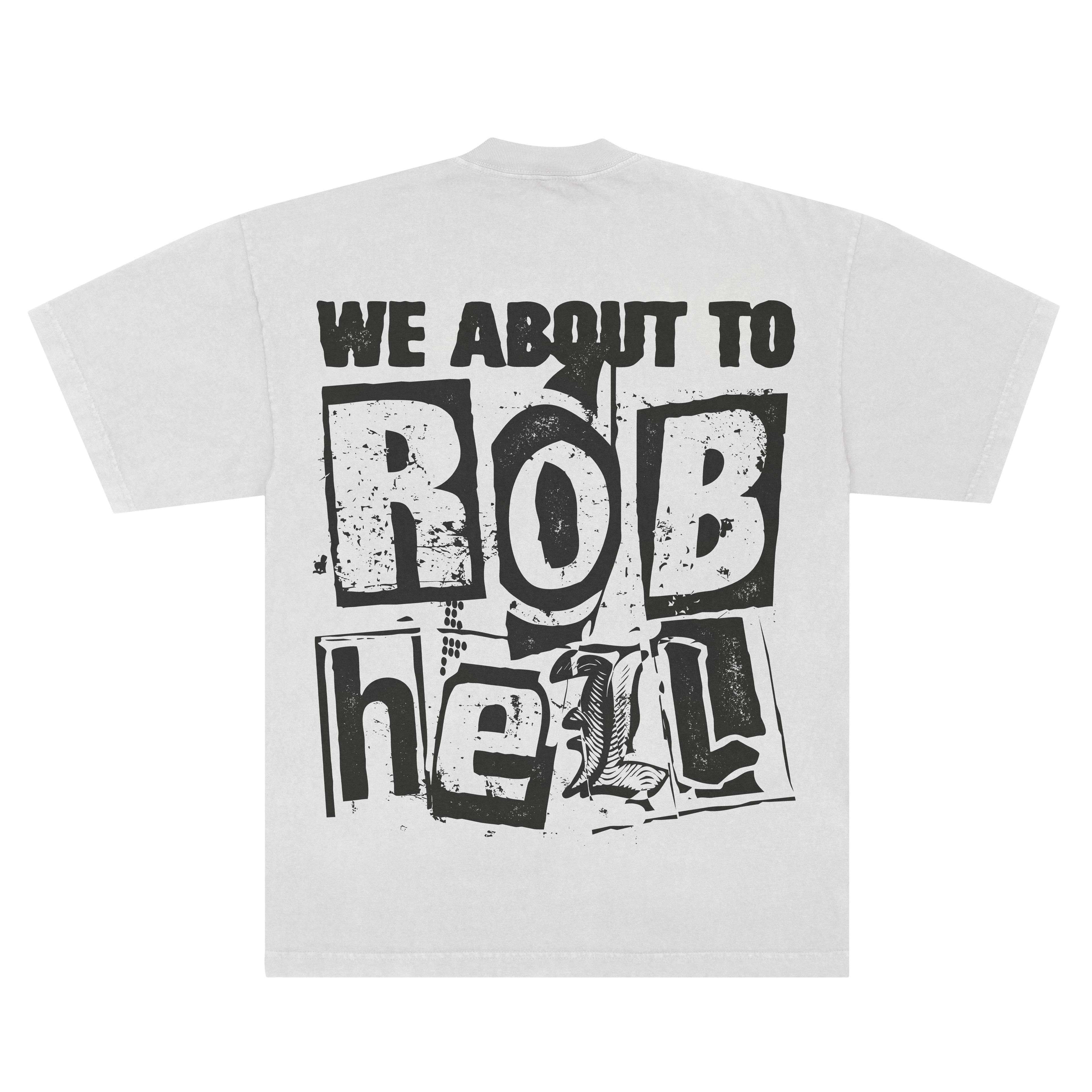 (RESTOCK) White ROB HELL Drop Shoulder Tee